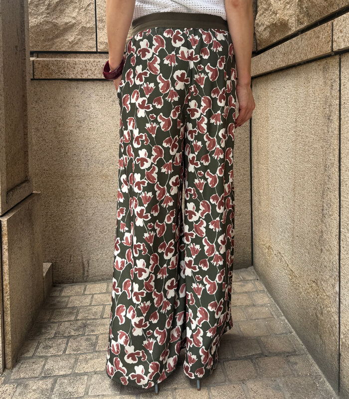 【SALE】【MoNiLE】ジョーゼット花柄タックパンツ▼☆2923