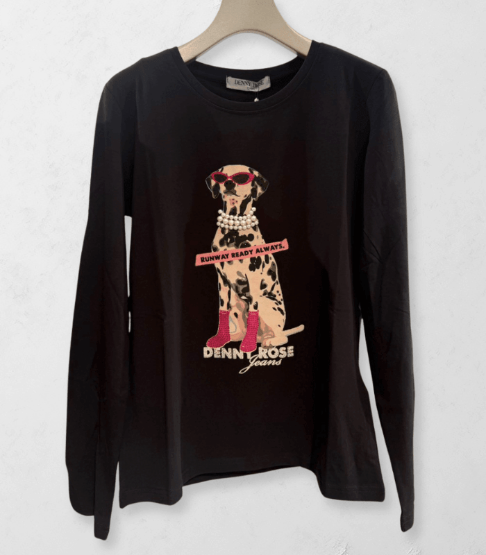 【DENNY ROSE】ビジュー&ダルメシアンプリントロングTシャツ★☆IT621ND64027