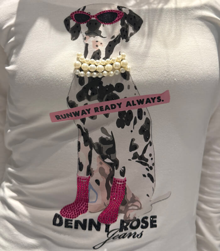【DENNY ROSE】ビジュー&ダルメシアンプリントロングTシャツ★☆IT621ND64027