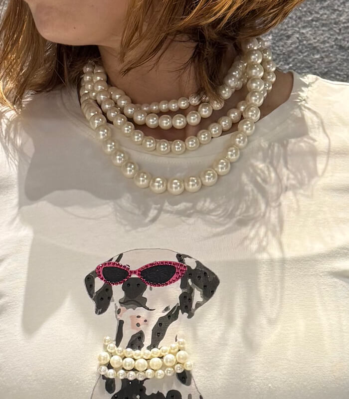 【DENNY ROSE】ビジュー&ダルメシアンプリントロングTシャツ★☆IT621ND64027