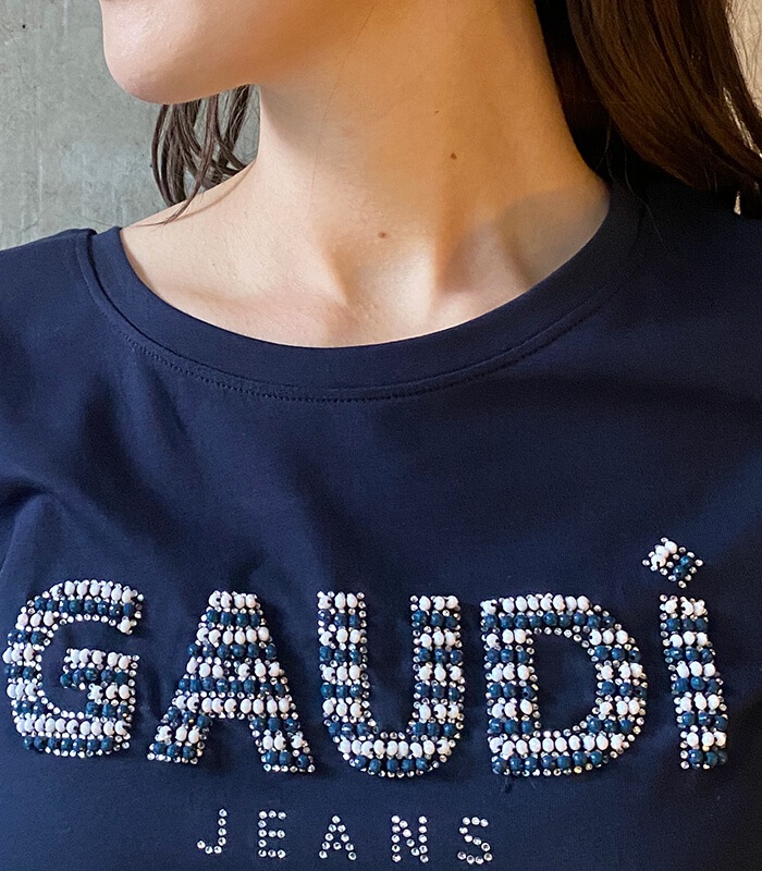 SALE】【GAUDi】ロゴビジュー装飾Tシャツ▽IT511BD64021 | WEAR