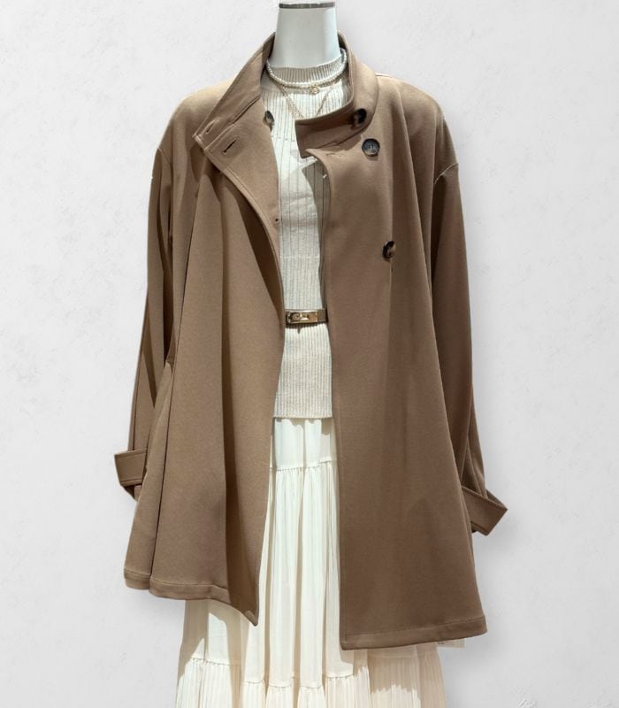 DOS DIOSAS】AラインスタンドカラーショートコートD8564 | WEAR