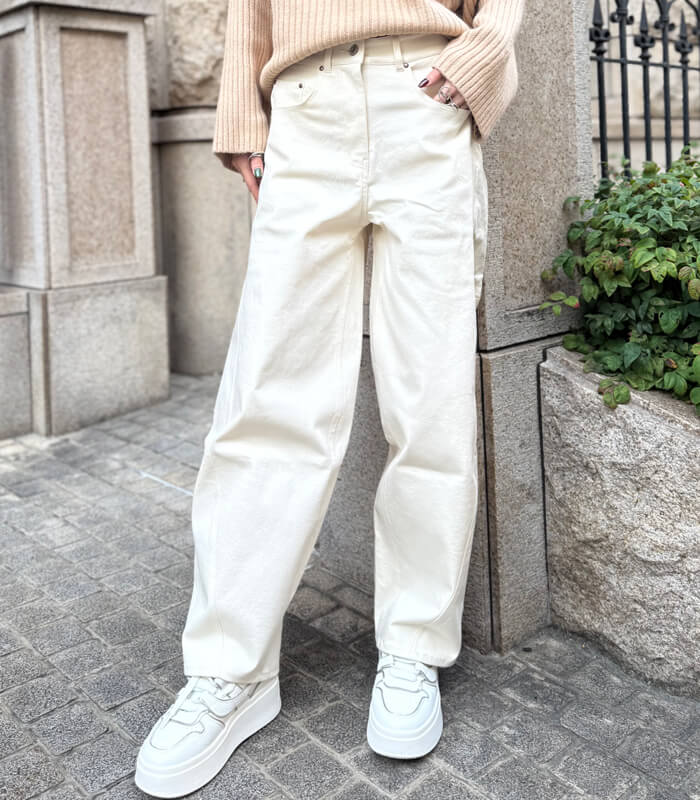 【Cafe de INDiGo】カーヴィーワイドデニム★ITMIE102PCE