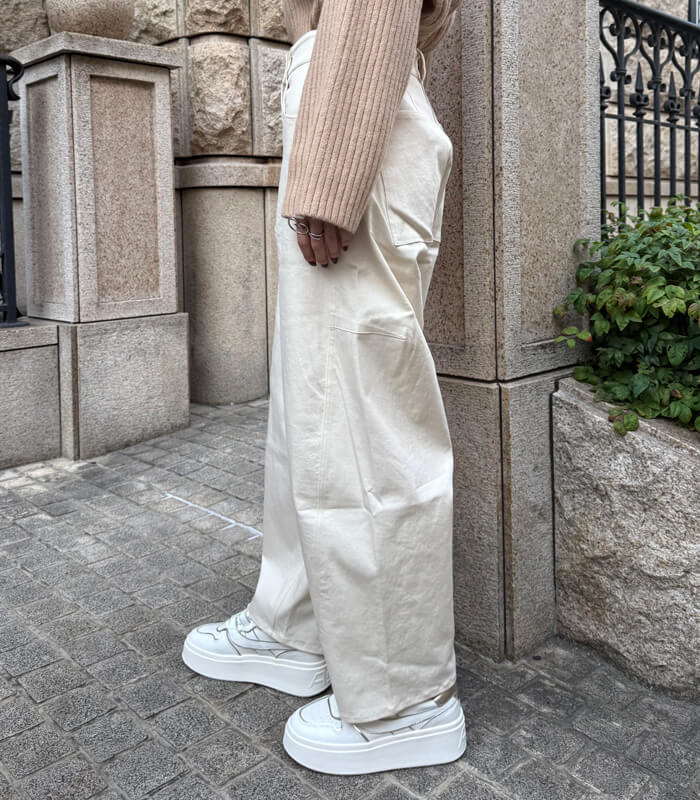 【Cafe de INDiGo】カーヴィーワイドデニム★ITMIE102PCE