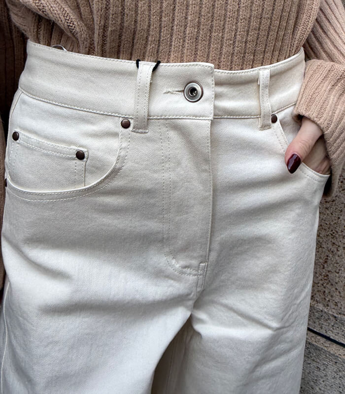 【Cafe de INDiGo】カーヴィーワイドデニム★ITMIE102PCE