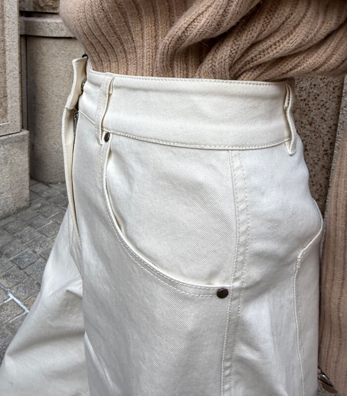 【Cafe de INDiGo】カーヴィーワイドデニム★ITMIE102PCE