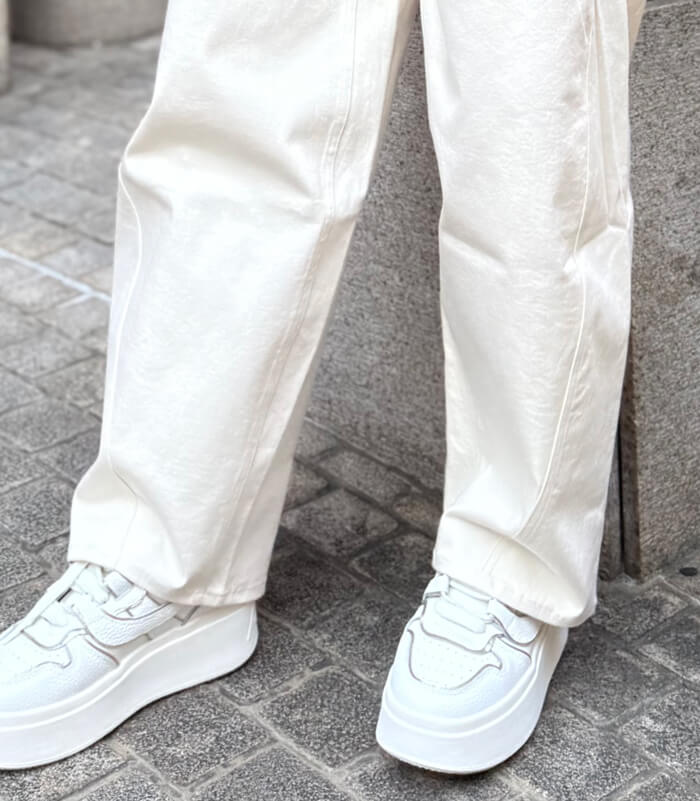 【Cafe de INDiGo】カーヴィーワイドデニム★ITMIE102PCE