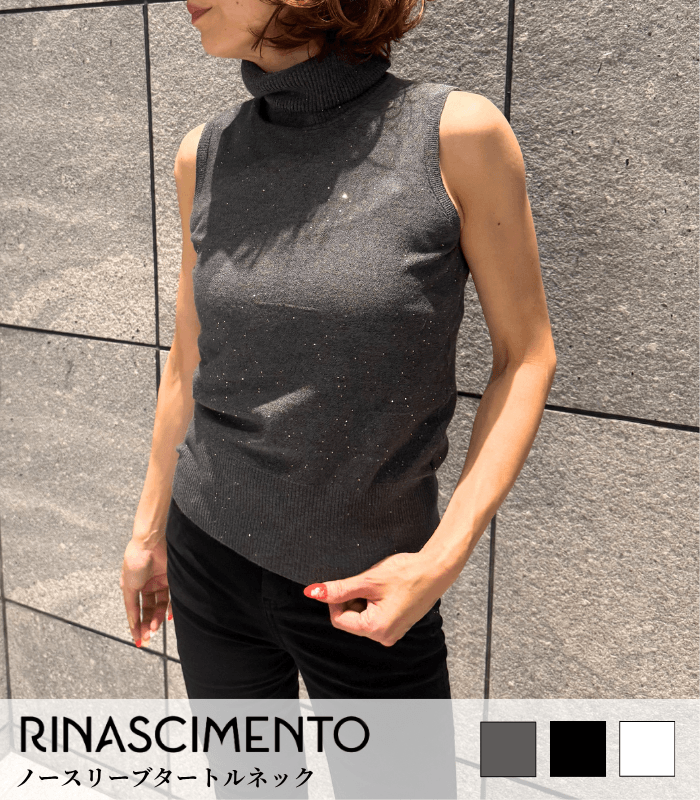 【RINASCIMENTO】ノースリーブタートルネック★ITRIN12386