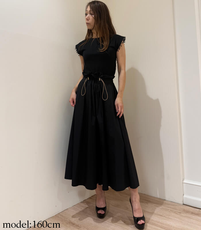 【SALE】【RINASCIMENTO】ウエスト絞りデザインフレアロングスカート▼ITRIN129244
