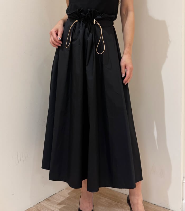 【SALE】【RINASCIMENTO】ウエスト絞りデザインフレアロングスカート▼ITRIN129244