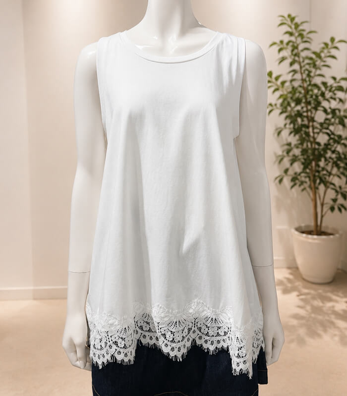 【Dignite collier】裾レースフレアタンクトップ★80268347