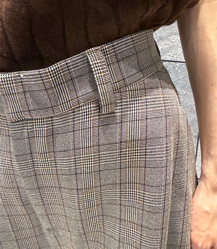 【MICALLE MICALLE】チェック柄 バレルパンツ★MMG103PEC