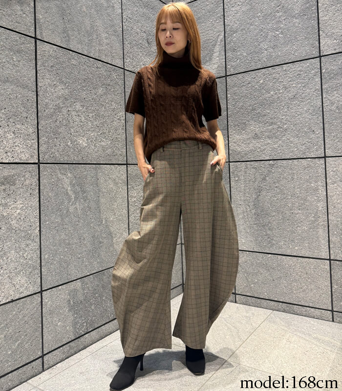 【MICALLE MICALLE】チェック柄 バレルパンツ★MMG103PEC