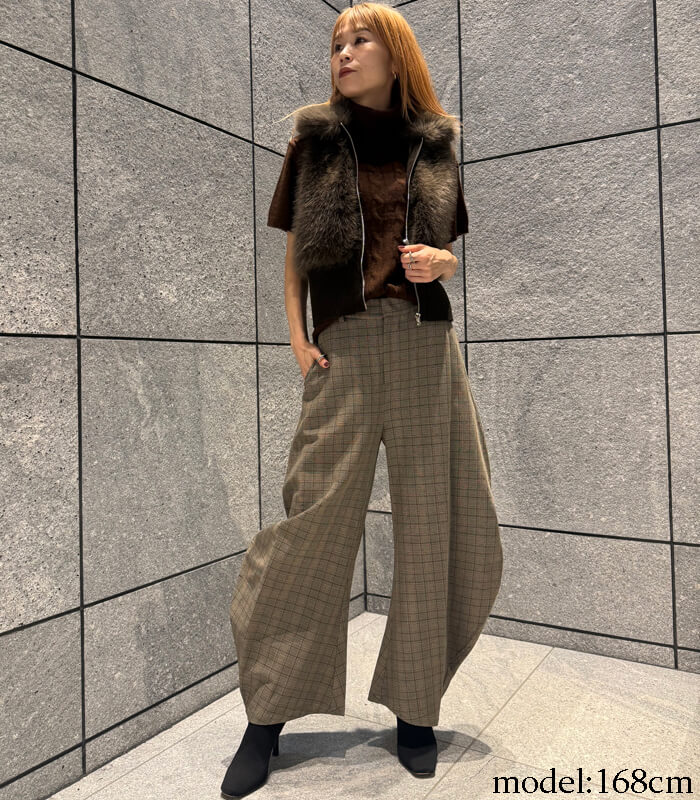 【MICALLE MICALLE】チェック柄 バレルパンツ★MMG103PEC