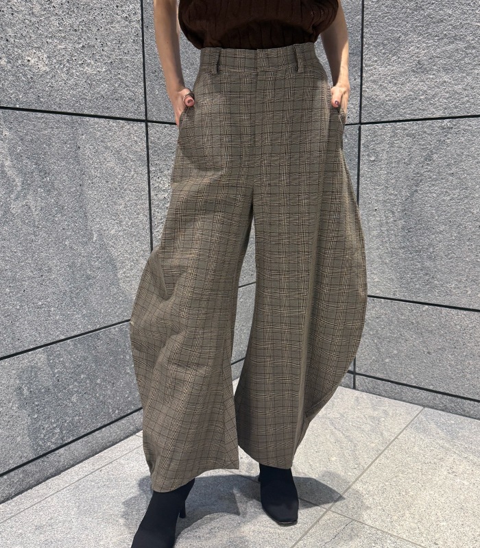 【MICALLE MICALLE】チェック柄 バレルパンツ★MMG103PEC