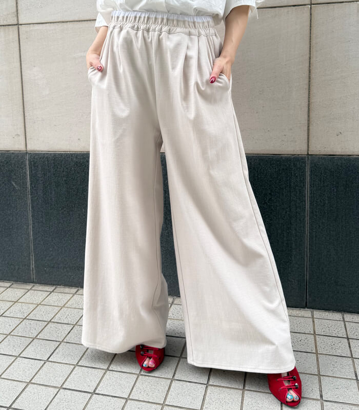 【MoNiLE】ダブルウエストワイドパンツ★☆2749