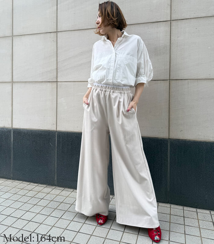 【MoNiLE】ダブルウエストワイドパンツ★☆2749