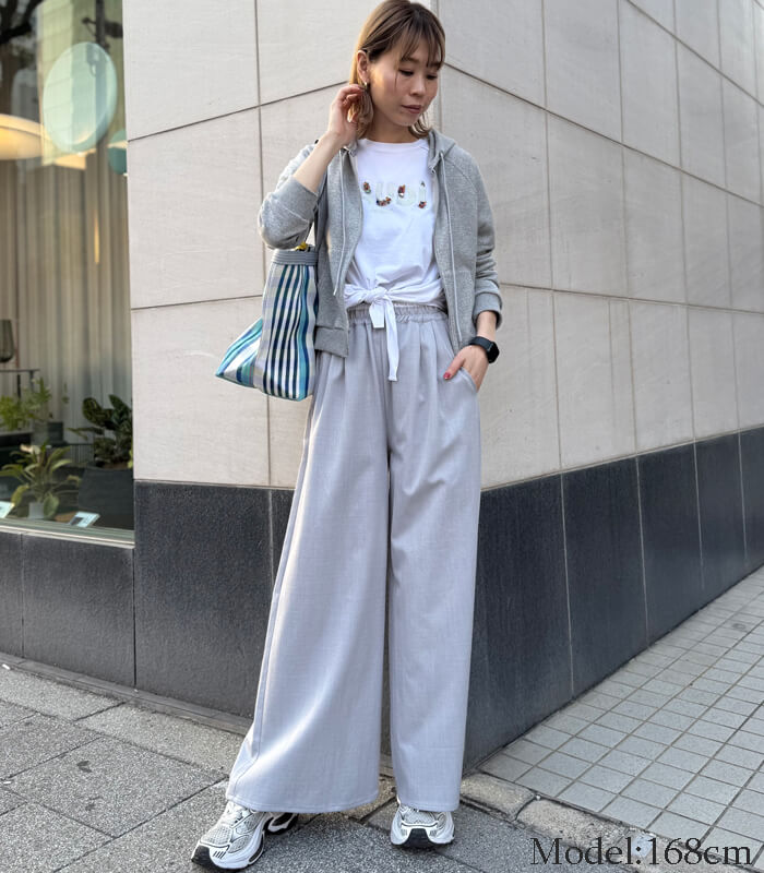 【MoNiLE】ダブルウエストワイドパンツ★☆2749