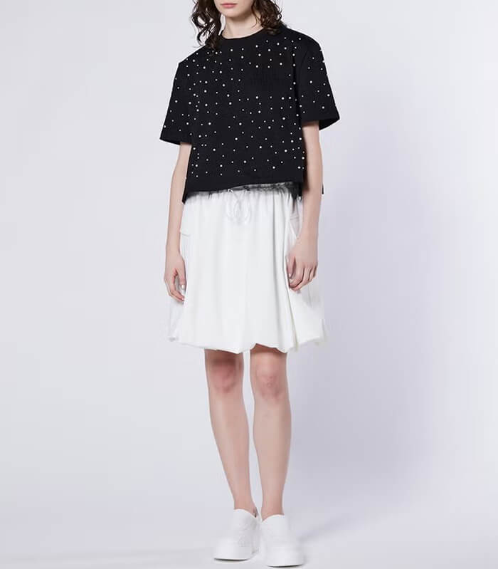 【DOUBLE STANDARD CLOTHING】天竺 パールレースTシャツ★0508-230-261