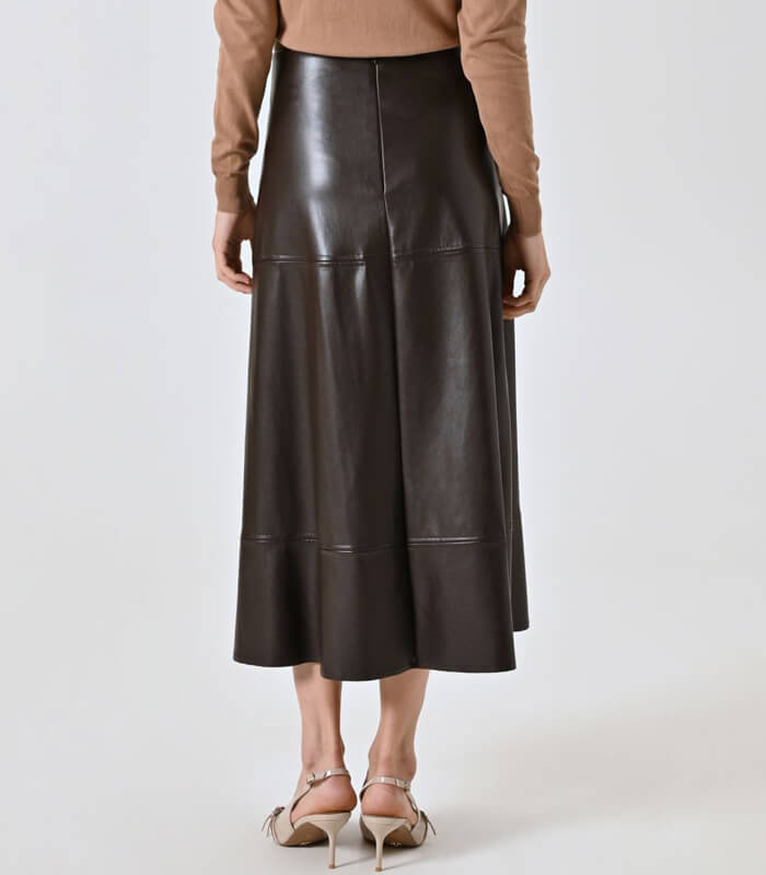 RINASCIMENTO】フェイクレザーミディスカート☆ITRIN124952 RINASCIMENTO】フェイクレザーミディスカート☆ITRIN124952