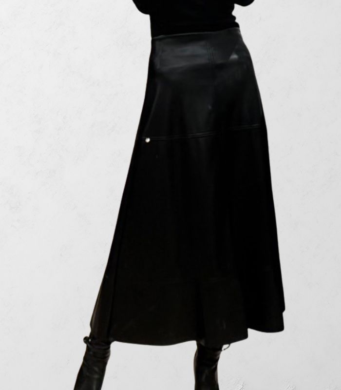 【RINASCIMENTO】フェイクレザーミディスカート★ITRIN124952