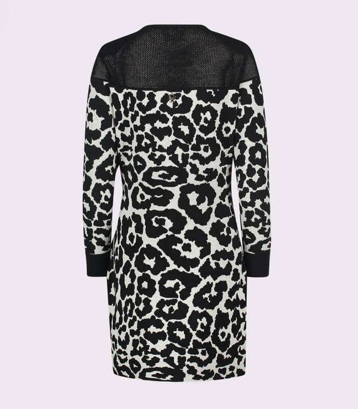 【SALE】【DENNY ROSE】ヨーク切替レオパードジャガードニットワンピース■IT521DD13012