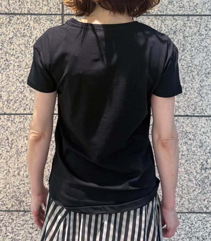 【GAUDI】ビーズフラワーロゴプリントTシャツ★☆IT611BD64048