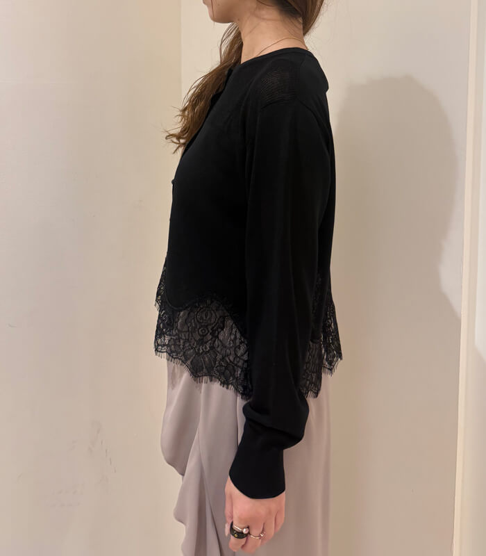 MoNiLE】透かし切り替え裾レースカーディガン040264 | WEAR,トップス 