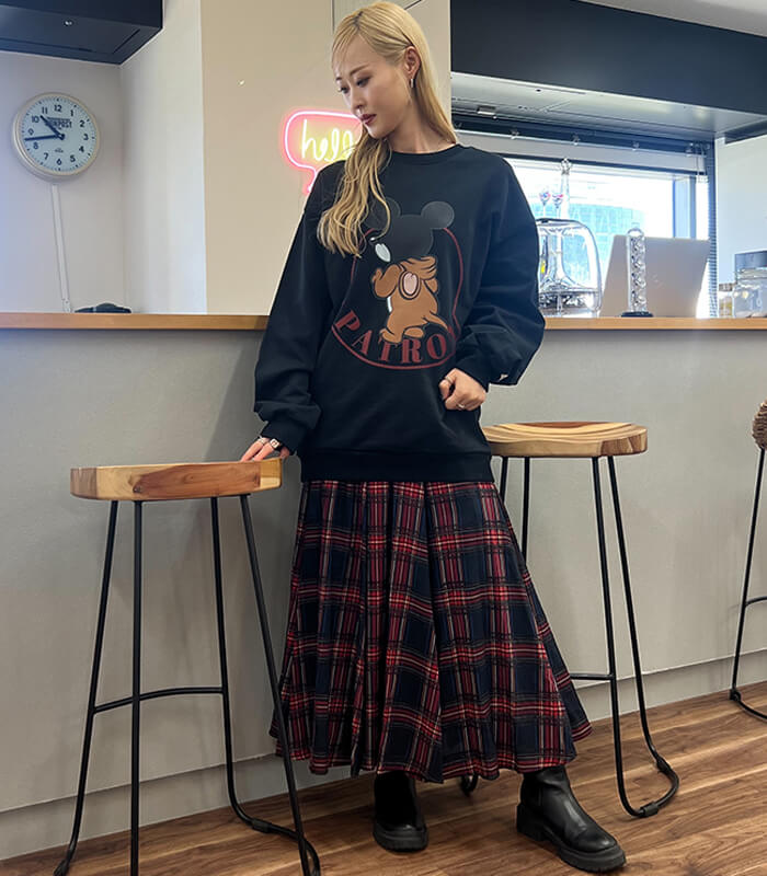 GALENA】チェック柄フレアロングスカート70062-2100 | WEAR,スカート