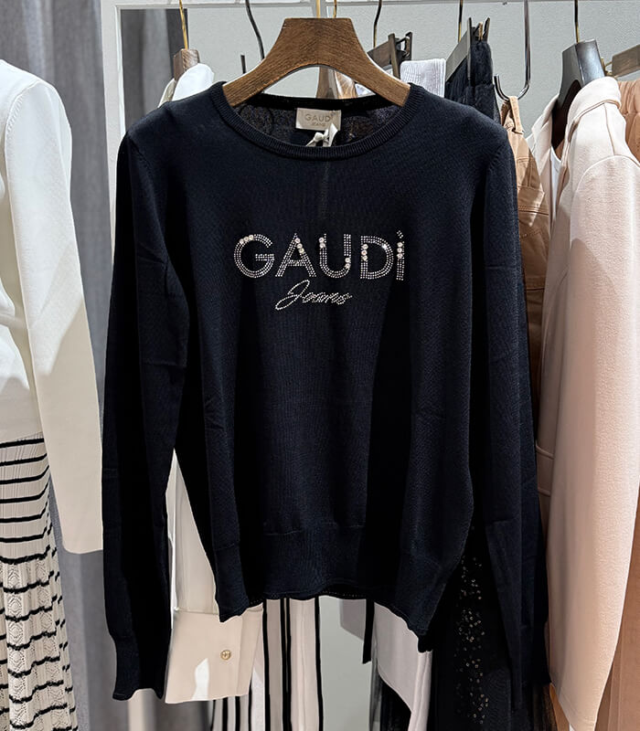 【SALE】【GAUDi】ラインストーンビジューロゴニット■☆it511bd53016