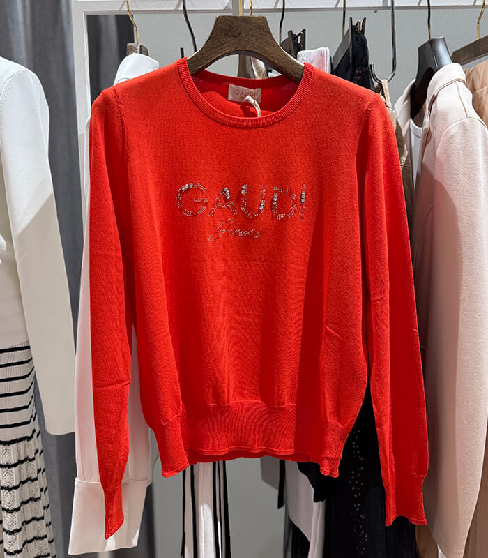 【SALE】【GAUDi】ラインストーンビジューロゴニット■☆it511bd53016