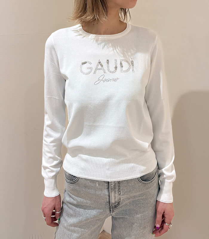 【SALE】【GAUDi】ラインストーンビジューロゴニット■☆it511bd53016