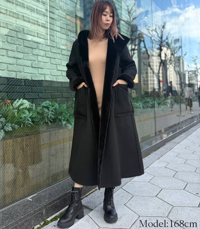 DOS DIOSAS】エコムートンフーディットロングコート◇☆D8641 | WEAR