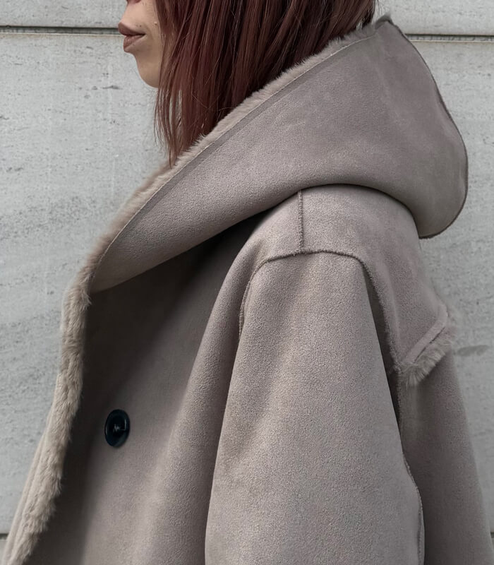 【DOS DIOSAS】エコムートンフーディットロングコート★☆D8641