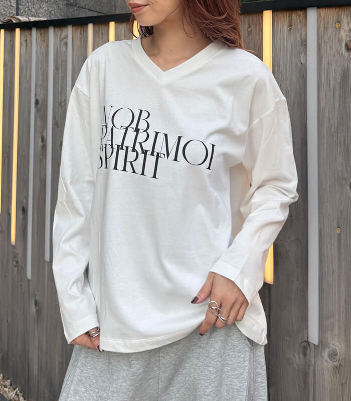【C.C.CROSS】VネックフレンチロゴロングTシャツ★☆16416231