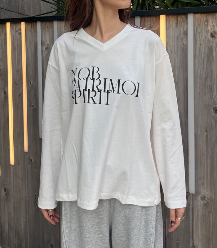 【C.C.CROSS】VネックフレンチロゴロングTシャツ★☆16416231