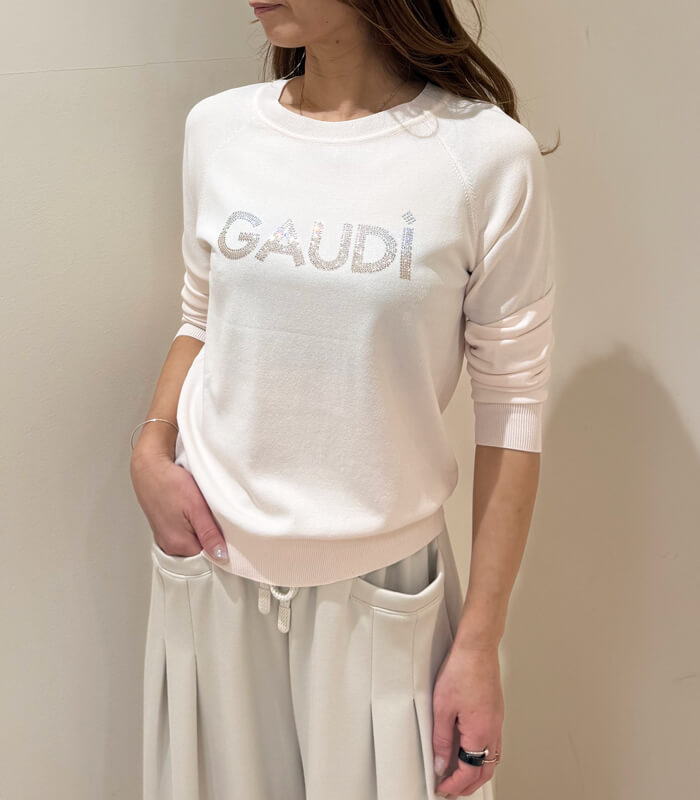 【SALE】【GAUDI】ラインストーンロゴニット■IT611BD53013