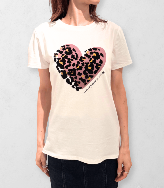 【RINASCIMENTO】レオパードハートプリントTシャツ★☆ITRIN130099