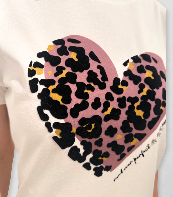 【RINASCIMENTO】レオパードハートプリントTシャツ★☆ITRIN130099