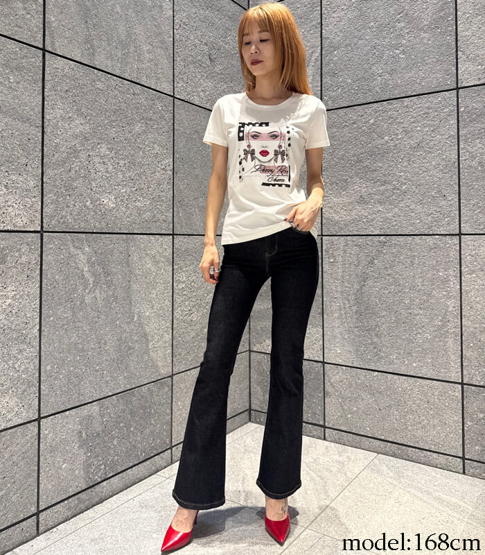 【DENNY ROSE】ビジューガールフェイスプリントTシャツ★☆IT621ND64017