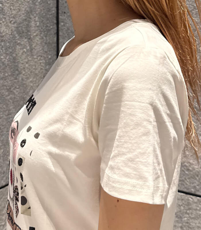 【DENNY ROSE】ビジューガールフェイスプリントTシャツ★☆IT621ND64017