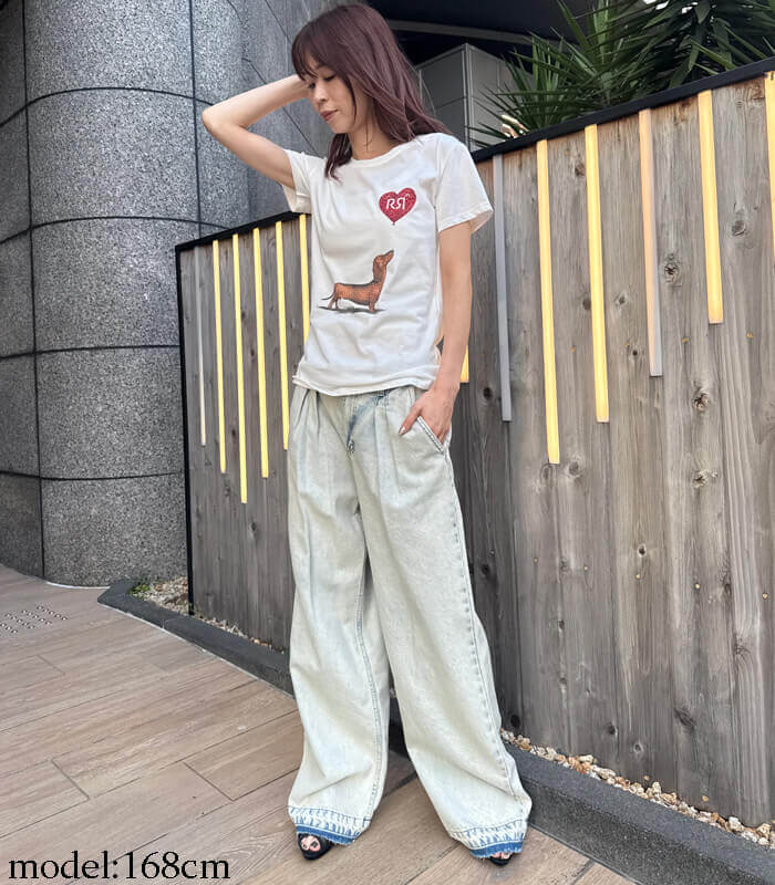 【RINASCIMENTO】ダックスハートバルーンプリントTシャツ★☆ITRIN129932