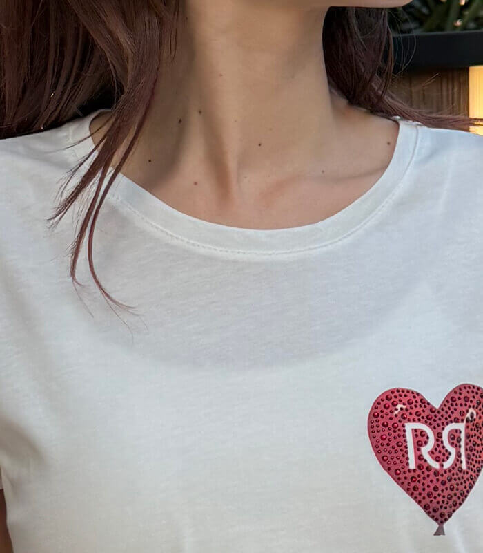 【RINASCIMENTO】ダックスハートバルーンプリントTシャツ★☆ITRIN129932