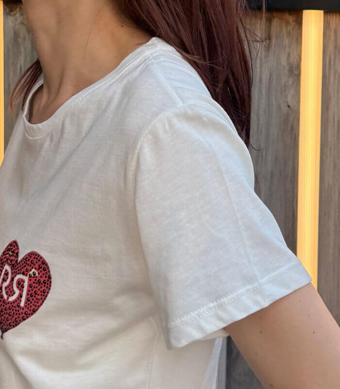 【RINASCIMENTO】ダックスハートバルーンプリントTシャツ★☆ITRIN129932