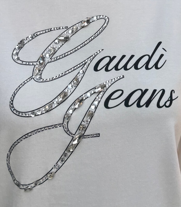 【GAUDI】ビジュー×ラインストーンクルーネックTシャツ★IT621BD64026