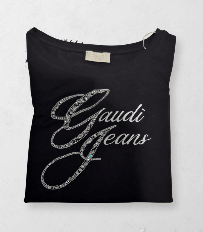 【GAUDI】ビジュー×ラインストーンクルーネックTシャツ★IT621BD64026