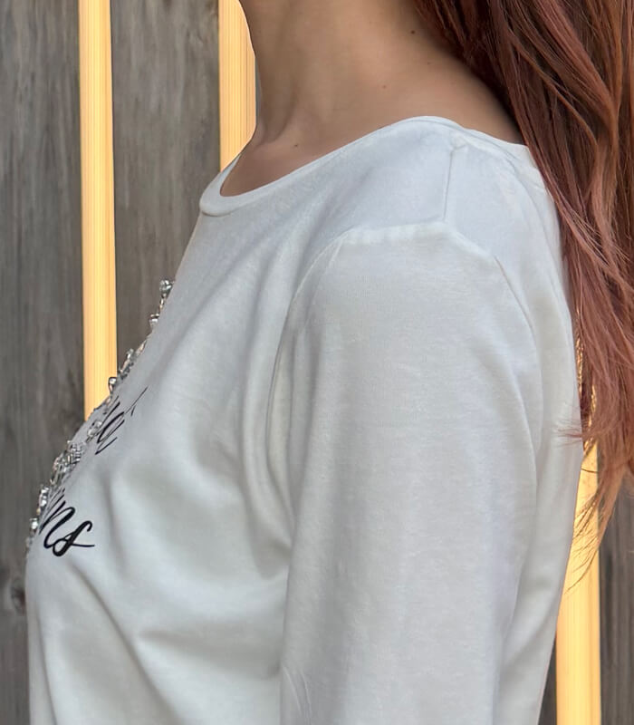 【GAUDI】ビジュー×ラインストーンクルーネックTシャツ★IT621BD64026