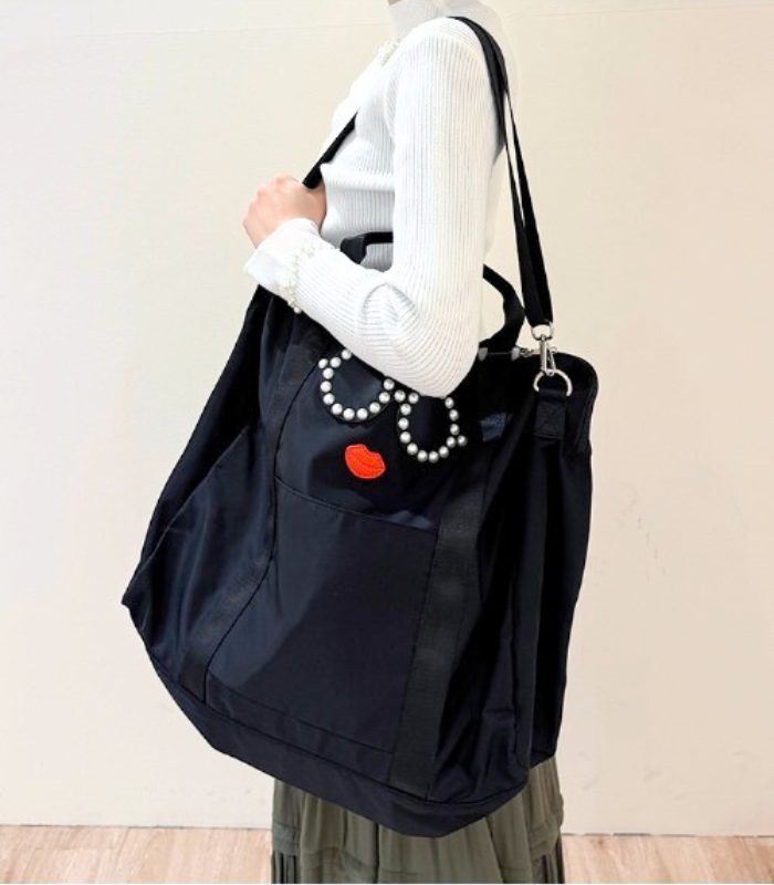 【a-jolie】パールサングラスナイロンボストンバッグ★☆AJ-637