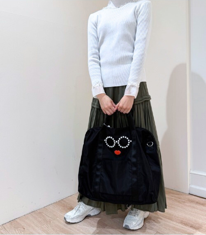 【a-jolie】パールサングラスナイロンボストンバッグ★☆AJ-637