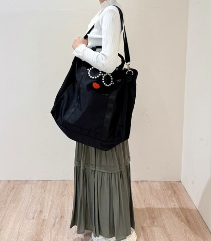 【a-jolie】パールサングラスナイロンボストンバッグ★☆AJ-637